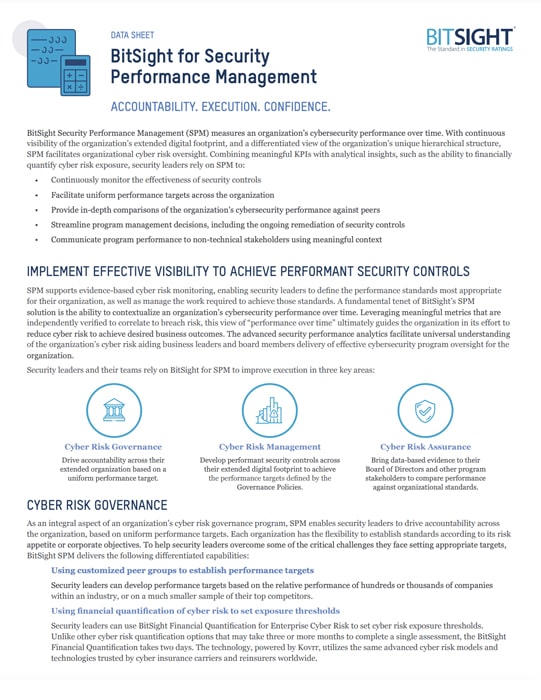 BitSight for Security Performance Management