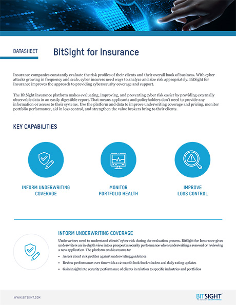 BitSight for cyber insurance datasheet