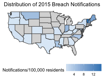 map of 2015 breach notifications
