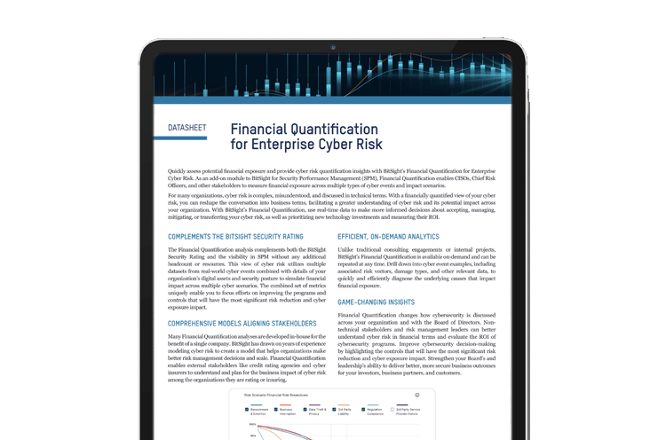Financial Quantification for Enterprise Cyber Risk Data Sheet Cover