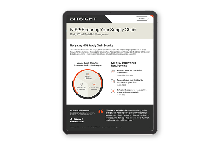 NIS2 Supply Chain Datasheet bitsight