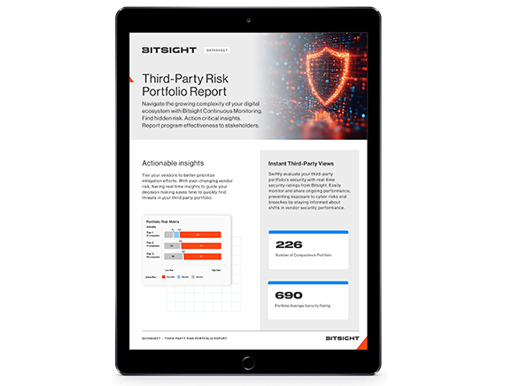 Third party risk management portfolio report example