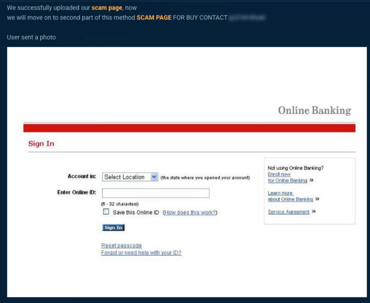phishing emial example banking
