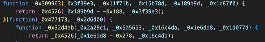 Figure 5 - Obfuscated script code snippet 150 - 1k lines of code