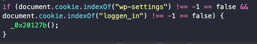 Figure 8 - User cookie checks