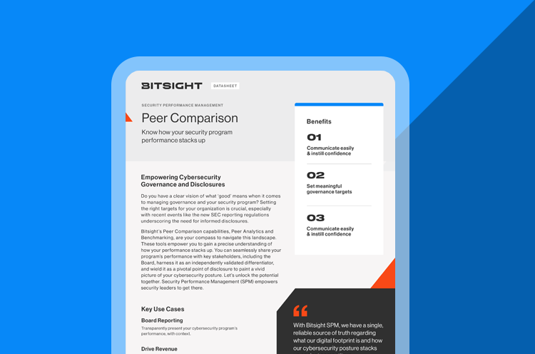 peer comparison datasheet cover