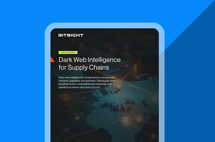 Bitsight Dark web intelligence for supply chains solution paper cover