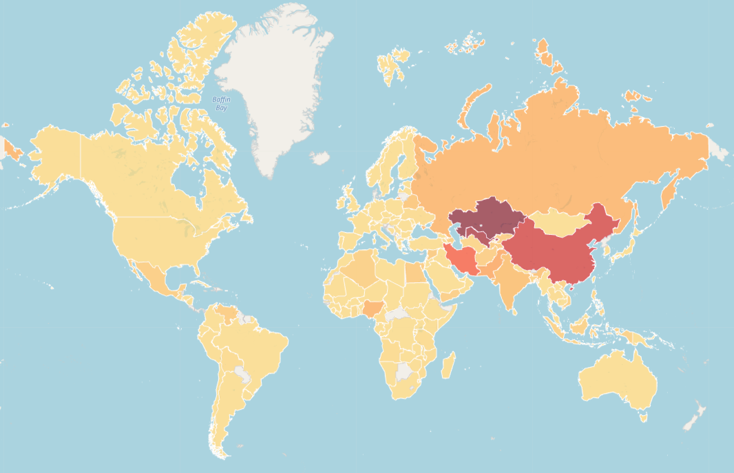 Figure 1 Phorpiex infections over the world