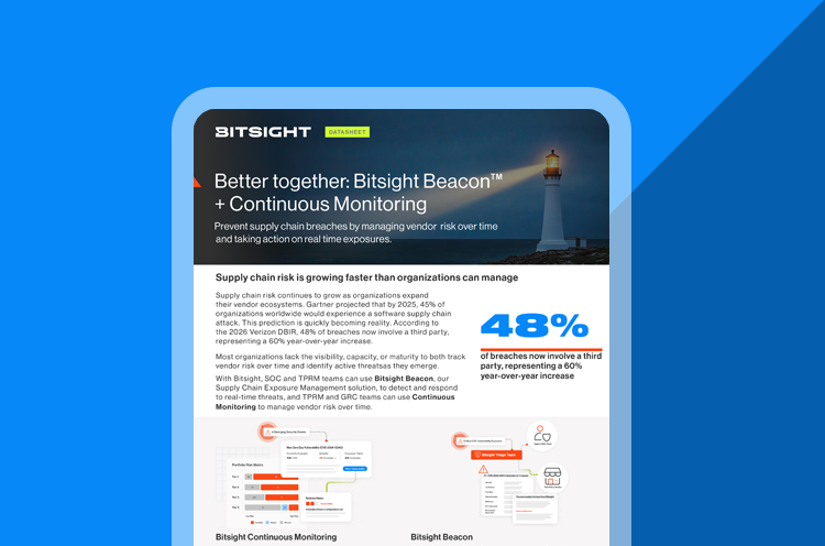 Bitsight beacon and continuous monitoring cover