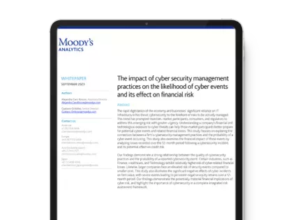 Leveraging Bitsight analytics, Moody's finds that cyber incidents not only impact stock price; they can also contribute to financial risk and credit quality.