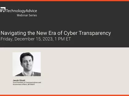 Navigating the New Era of Cyber Transparency webinar intro slide