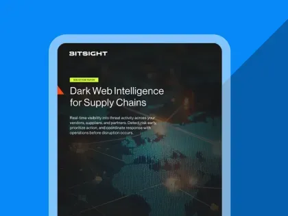 Bitsight Dark web intelligence for supply chains solution paper cover