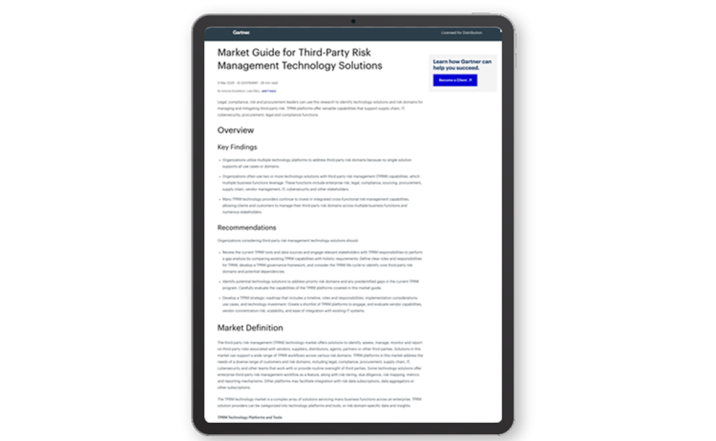 Market Guide for Third-Party Risk Management Technology Solutions