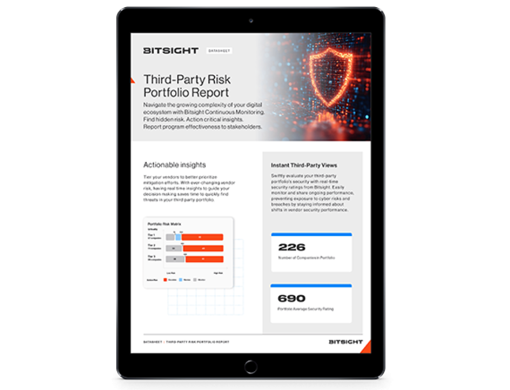 Third party risk management portfolio report example