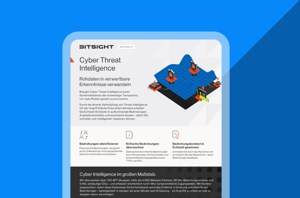 Datasheet herunterladen_Bitsight Cyber Threat Intelligence cover